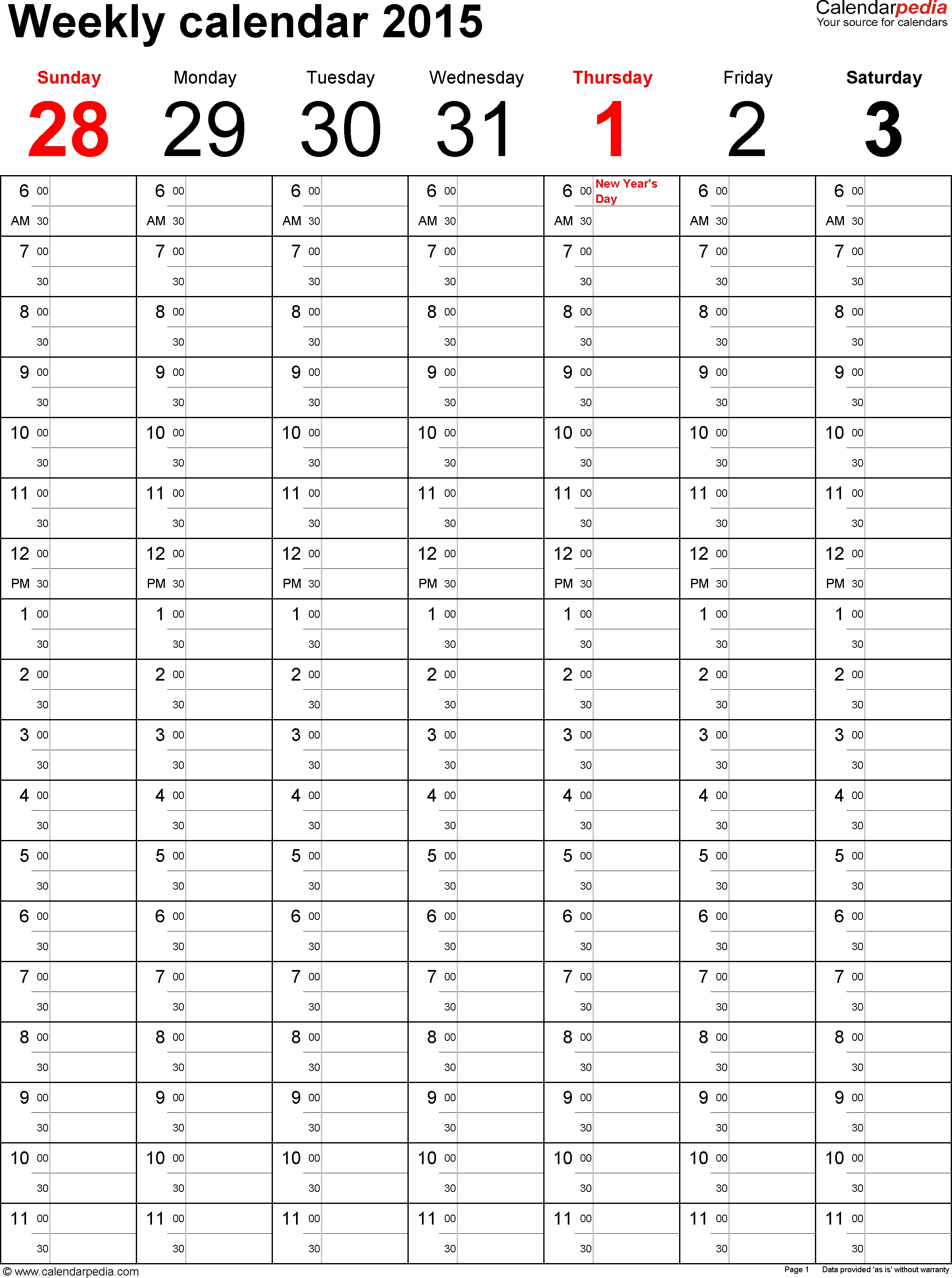 Free Printable Weekly Calendar With Times Time And Date Daily Slots Calendar Template Time And Date