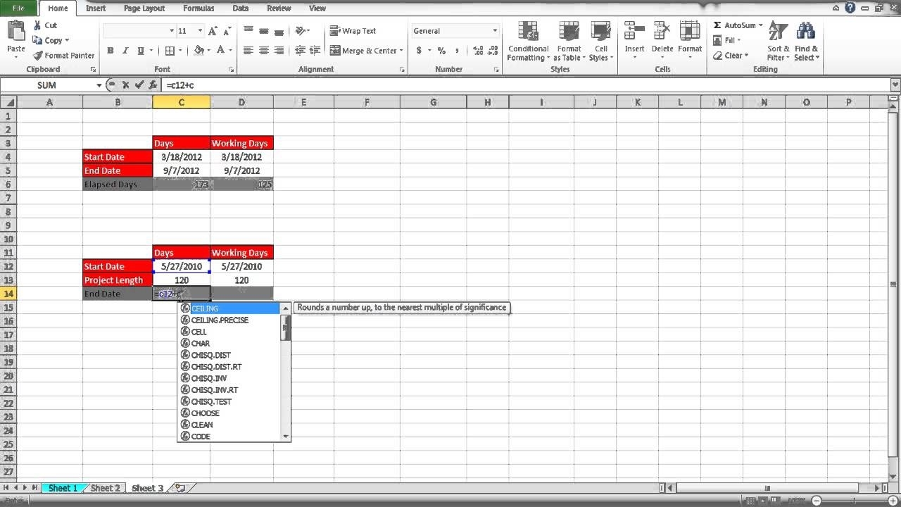 How To Calculate Days In Excel - Youtube Calendar Countdown Excluding Weekends