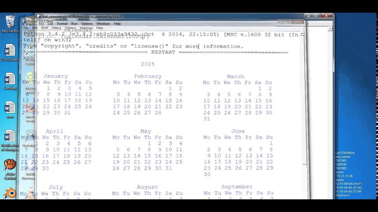 How To Create A Calendar In Python - Youtube Printing A Calendar In Python