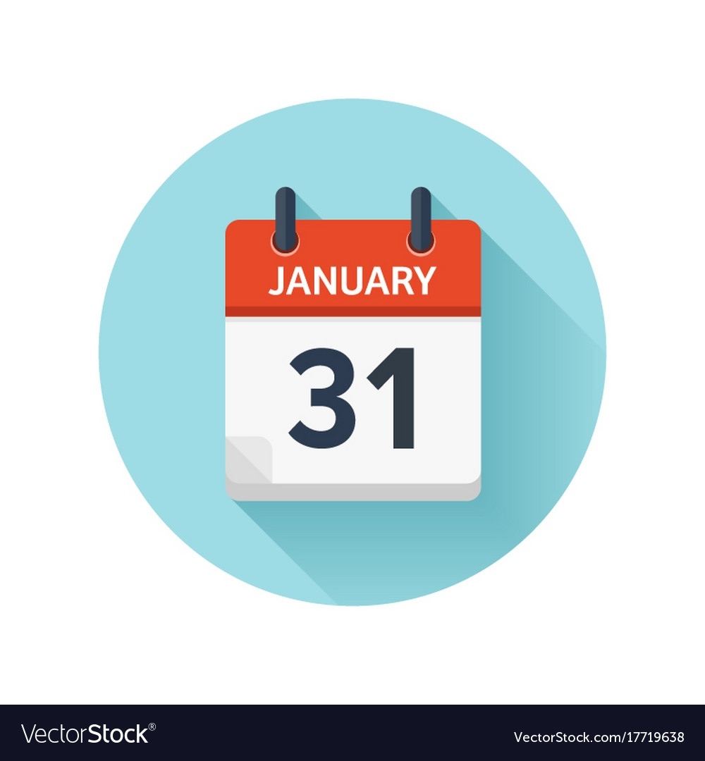 January 31 Flat Daily Calendar Icon Date Vector Image Google Calendar 31 Icon