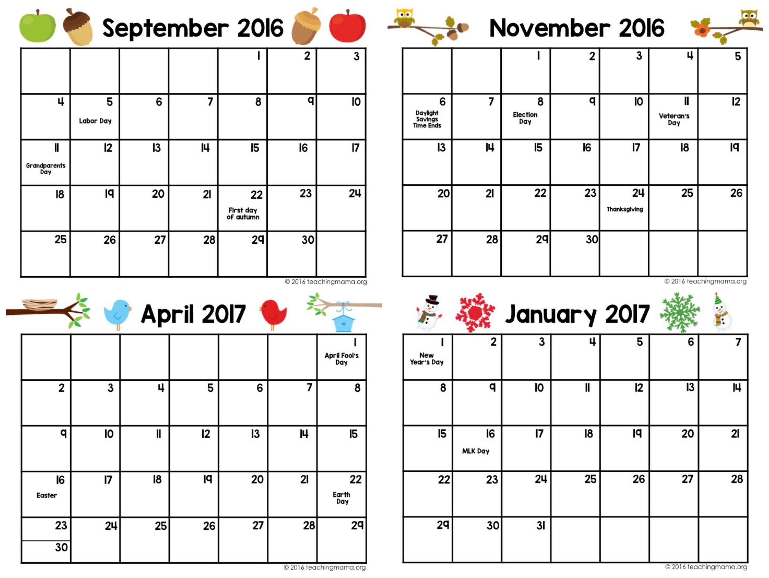 Free Calendar Template Kindergarten Printable Blank Calendar Template