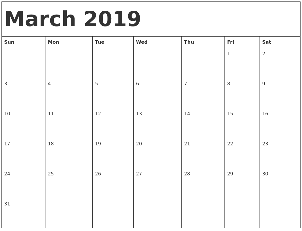 March 2019 Calendar Template Word - Free Printable Calendar Where Is A Calendar Template In Word