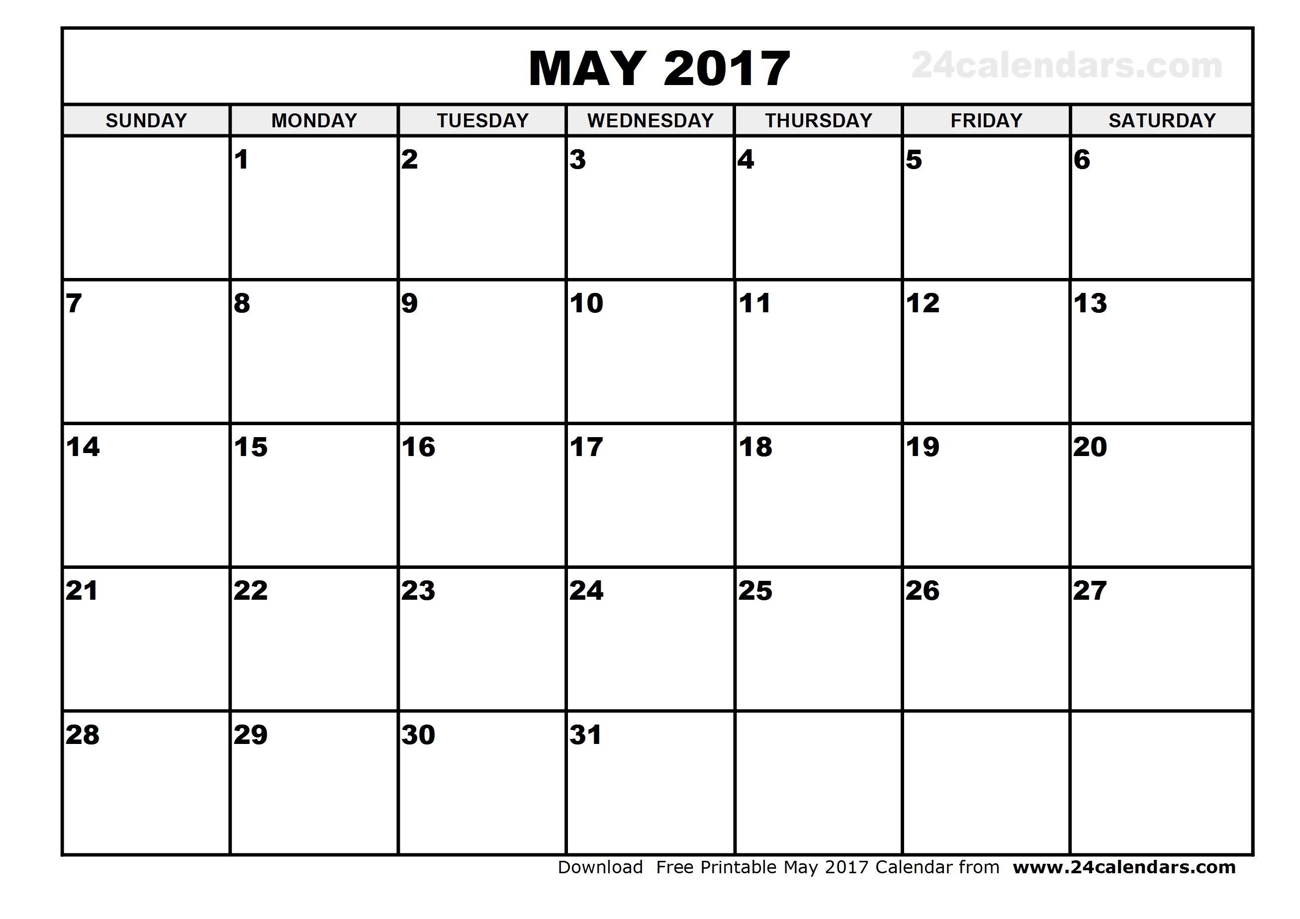 May Calendar 2017 Download – Free Printable | School | July Calendar Calendar Template Download Free