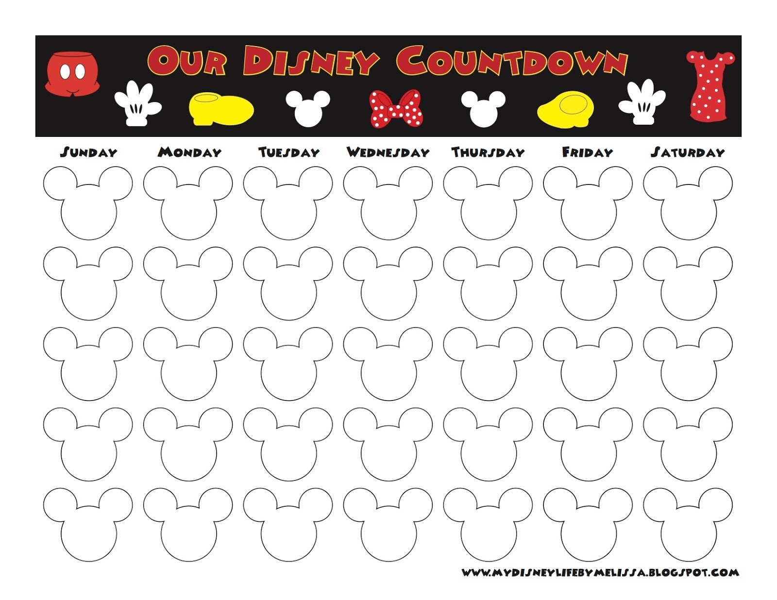 My Disney Life: Countdown Calendars Countdown Calendar Printable Disney