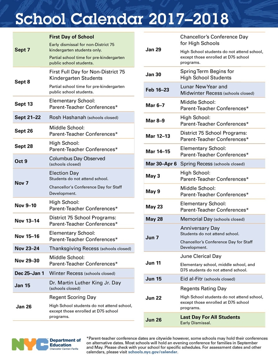 Nyc Doe Calendar 2018 2019 (1) | Download 2019 Calendar Printable Calendar School Year 2019 Nyc