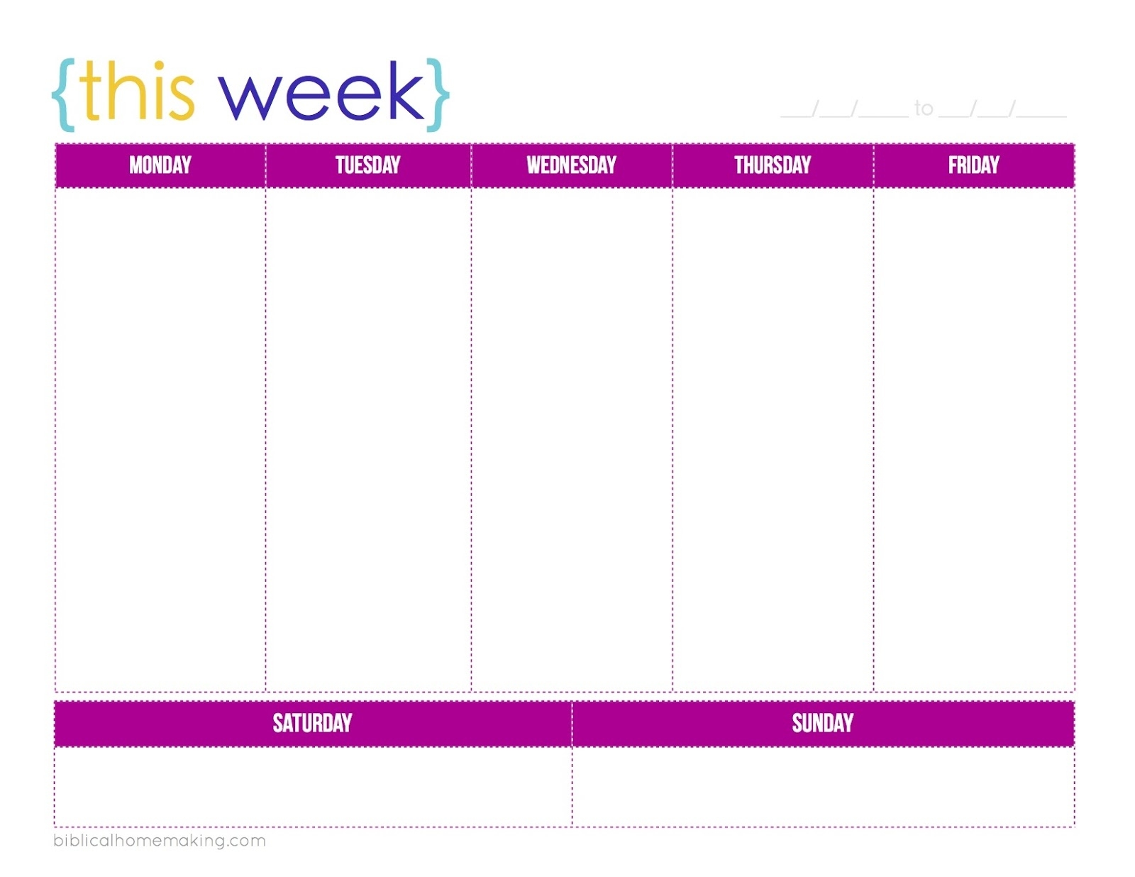 One Week Lendar Template Schedule Work Printable With Times Monthly M-F Weekly Calendar Template
