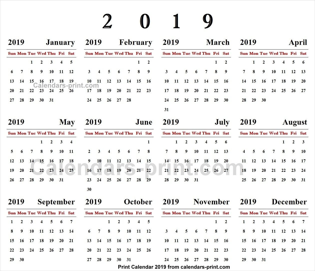 Online Calendar 2019 | 2019 Yearly Calendar | Calendar 2019 Online Calendar Printing With Photos