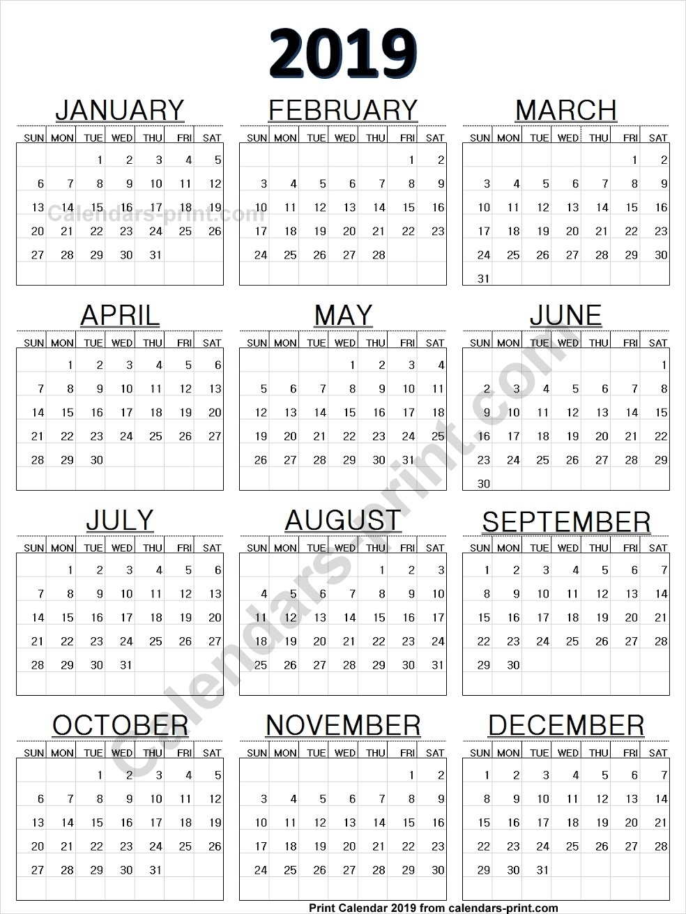 Online Calendar 2019 Printable Template With Notes | Holidays Online Calendar Printing With Photos