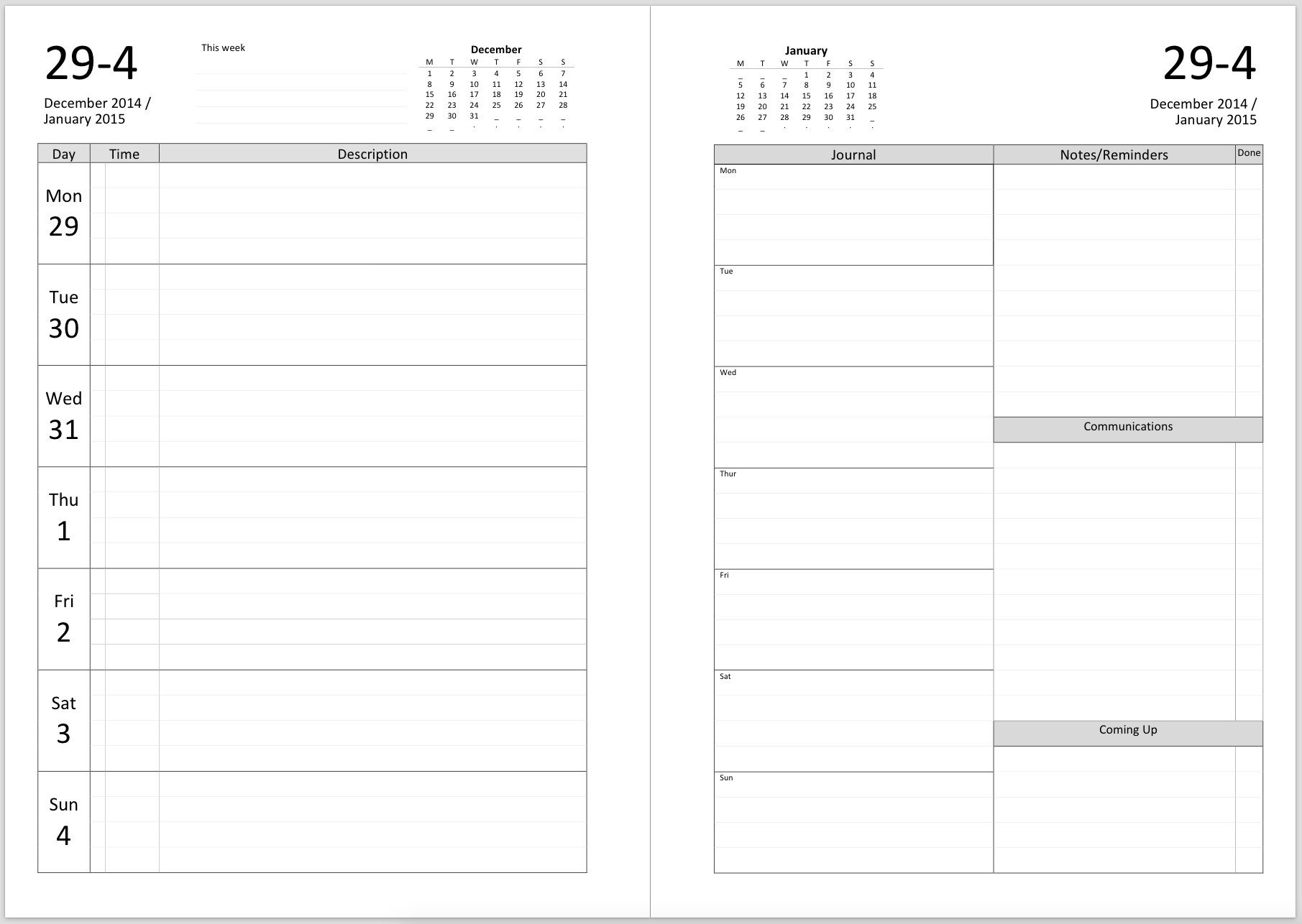 Philofaxy: Diary Inserts For 2019 Page A Day Calendar Printing