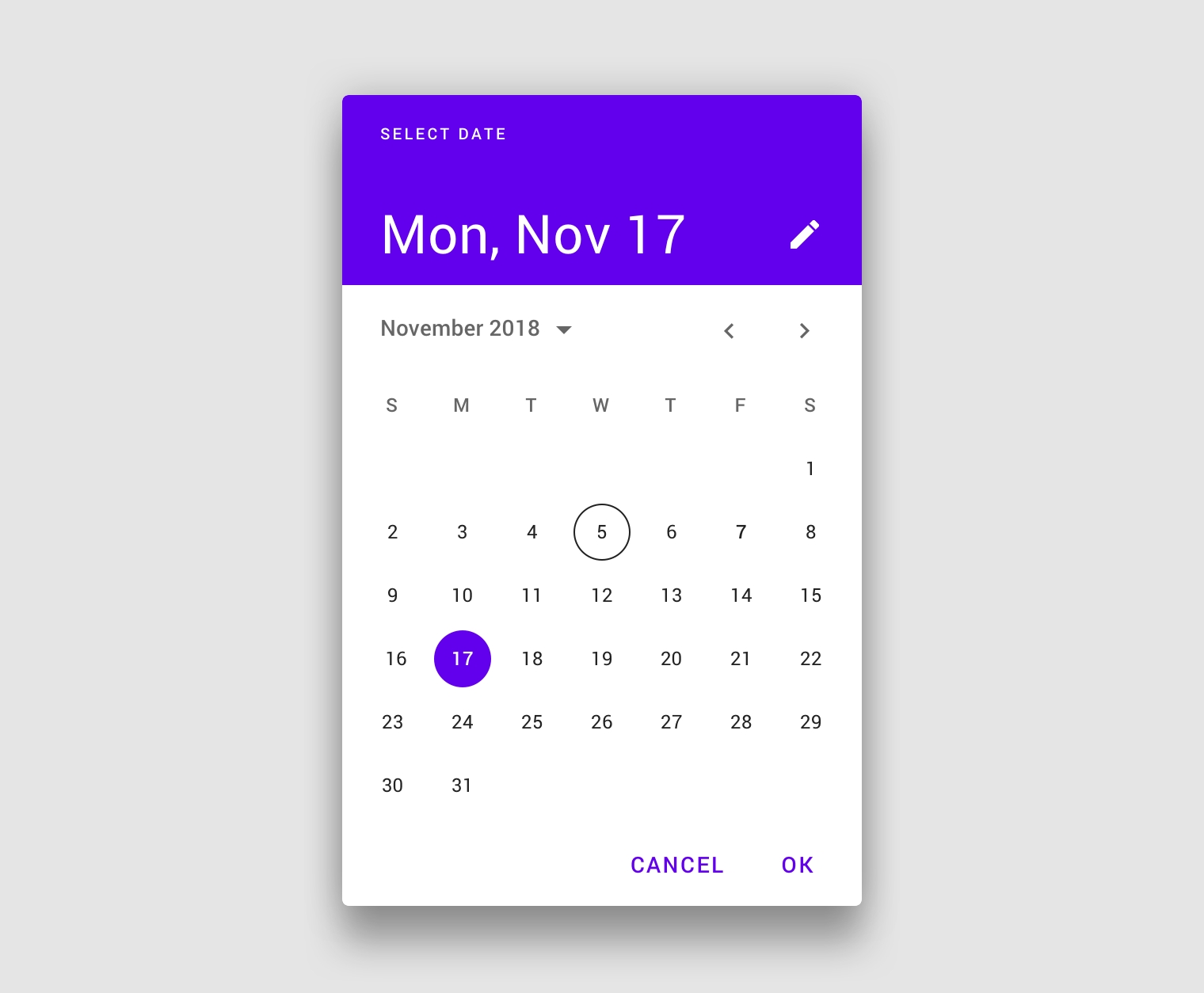 Pickers - Material Design Calendar Icon Material Design