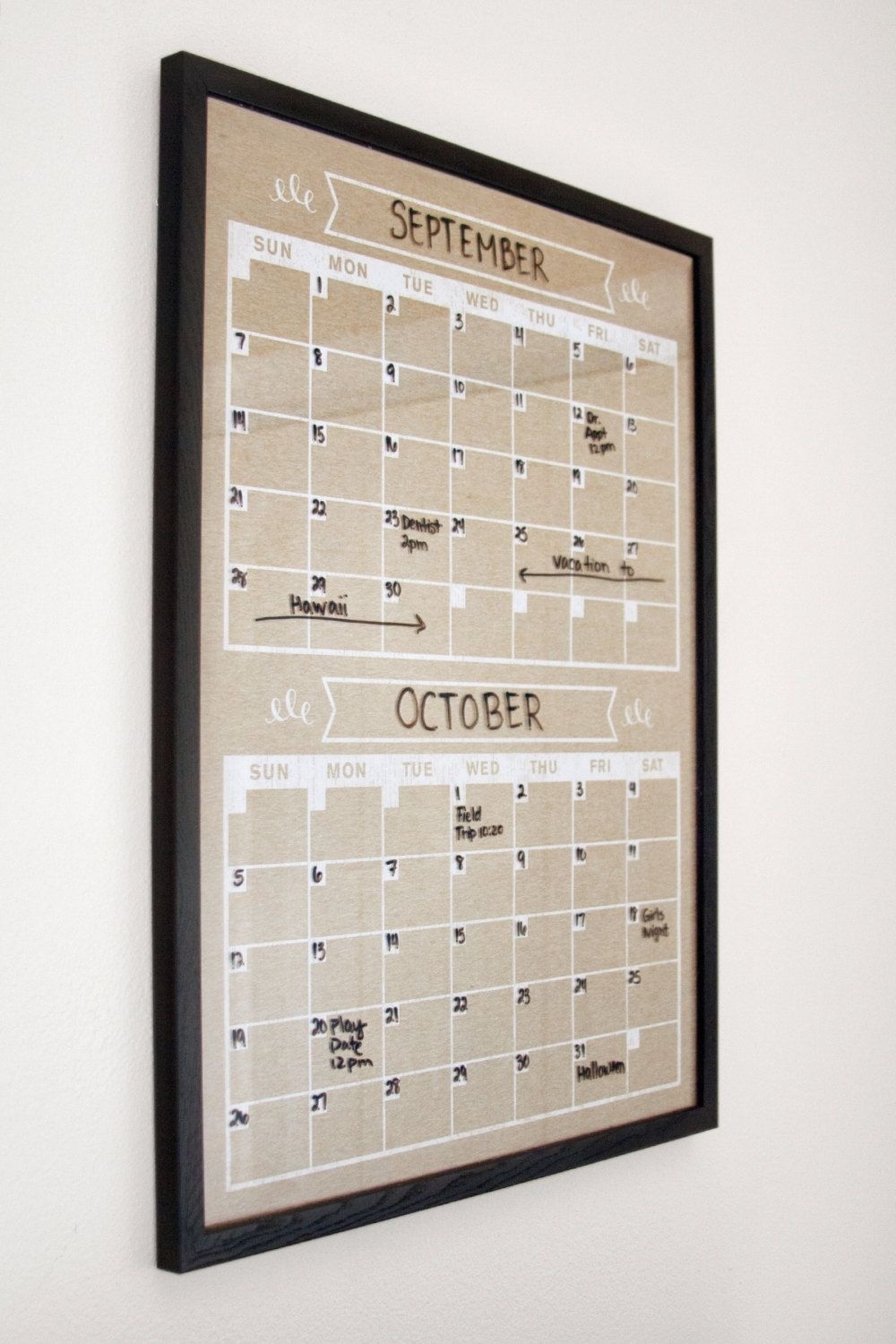 Please Read Entire Listing Before Ordering, Thank You! /// Frame Is 2 Month Calendar Whiteboard