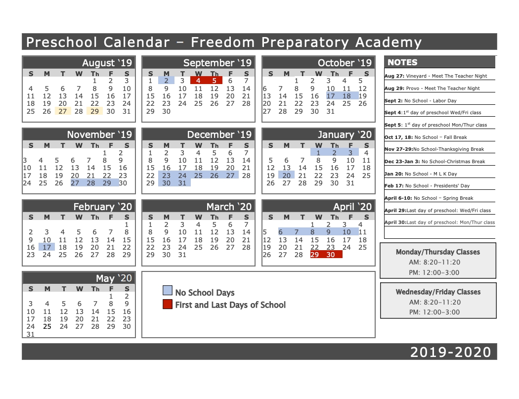 Impressive Freedom 7 School Calendar • Printable Blank Calendar Template