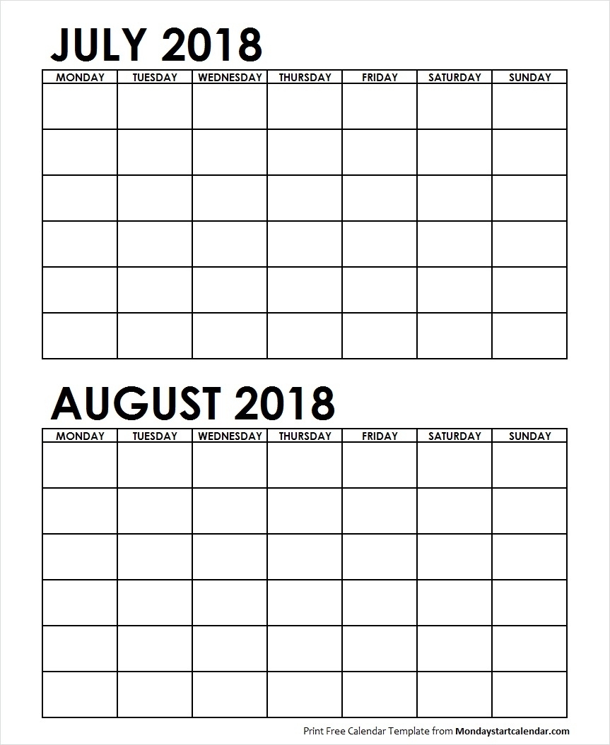 2 Month Calendar Free Print • Printable Blank Calendar Template