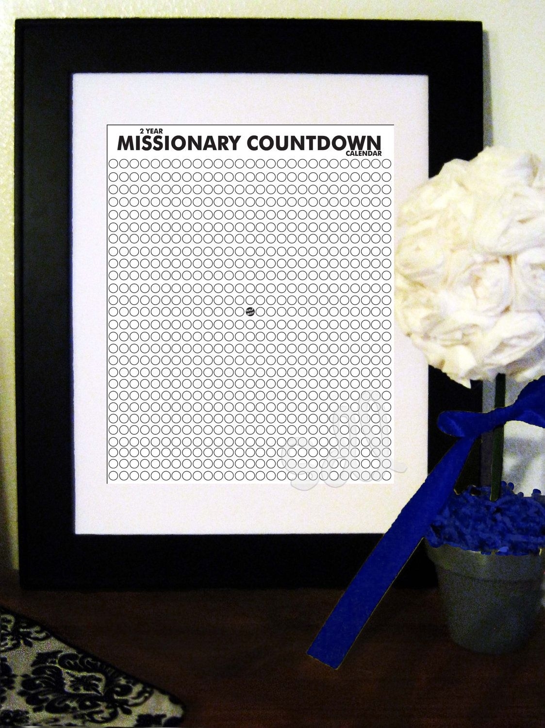 Printable 2 Year Missionary Countdown Calendar. $4.00, Via Etsy 2 Year Countdown Calendar