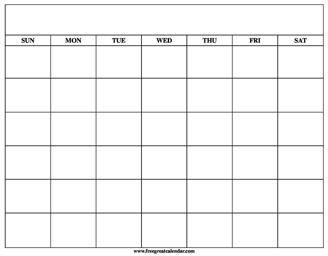 Printable Blank Calendar Templates Blank Calendar To Use