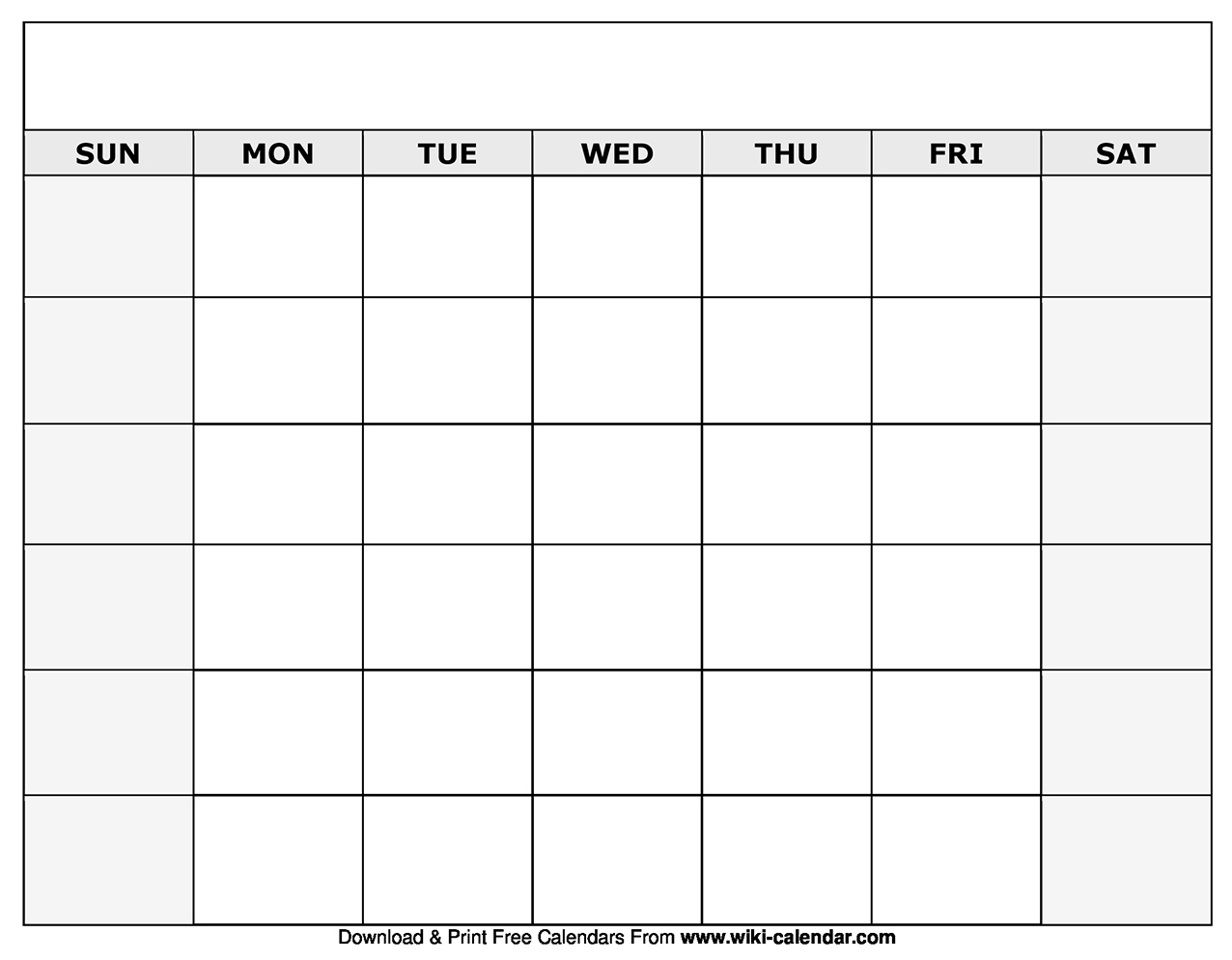 Printable Blank Calendar Templates Monthly Calendar Blank Template