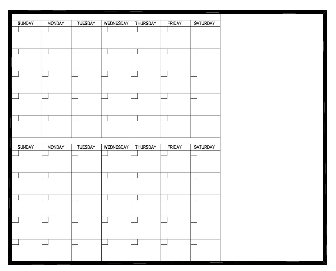 Prowite Calendar 2 Months 1200 X 1500Mm - Laser Etched Whiteboards 2 Month Calendar Whiteboard