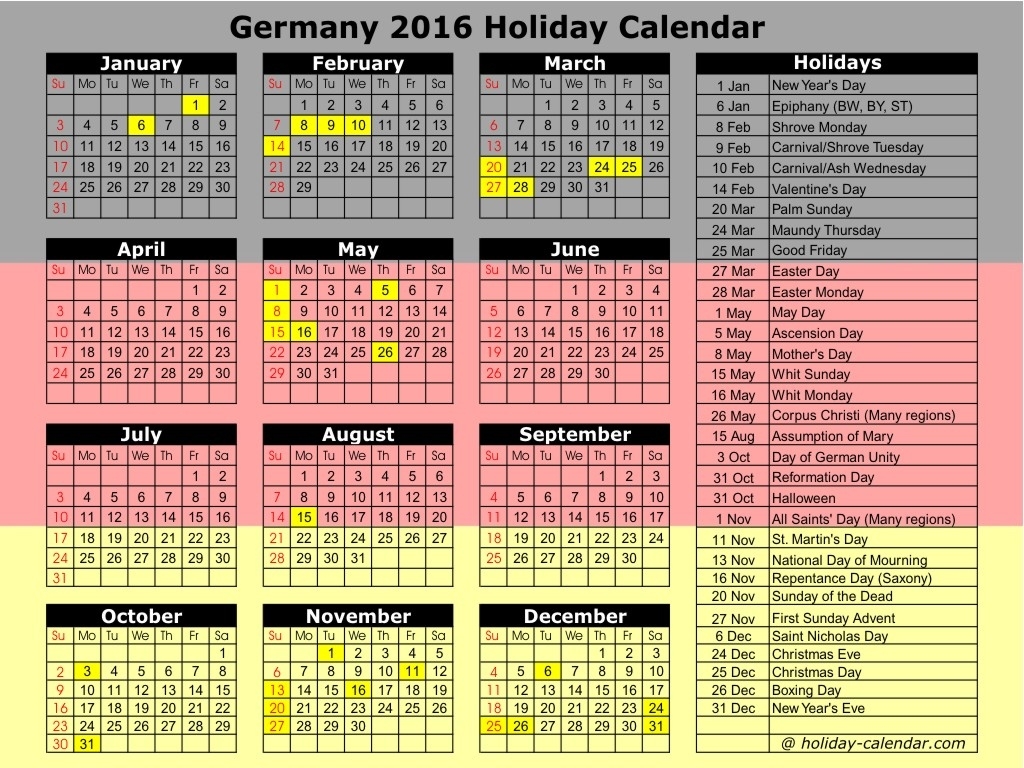 Public Holidays In Germany Calendar Public Holidays Germany