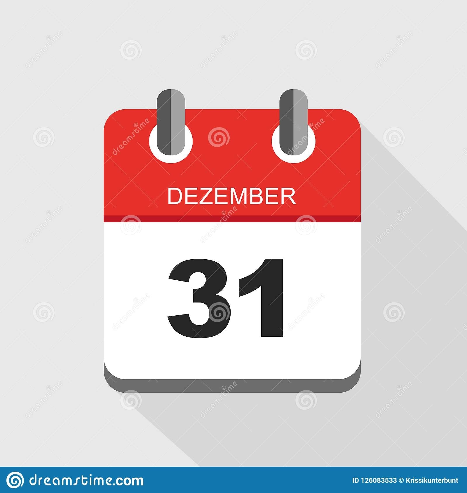 Red Calendar Icon 31 December Stock Vector - Illustration Of Google Calendar 31 Icon