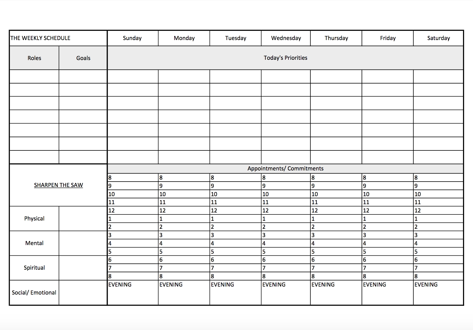 Reprise Of Covey&#039;s 7 Habits | Later On 7 Habits Calendar Template