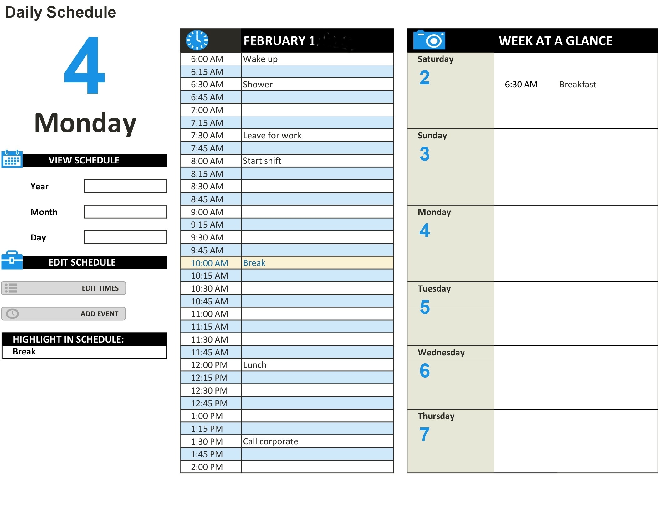 7 Day Calendar Template Word – Printable Blank Calendar Template