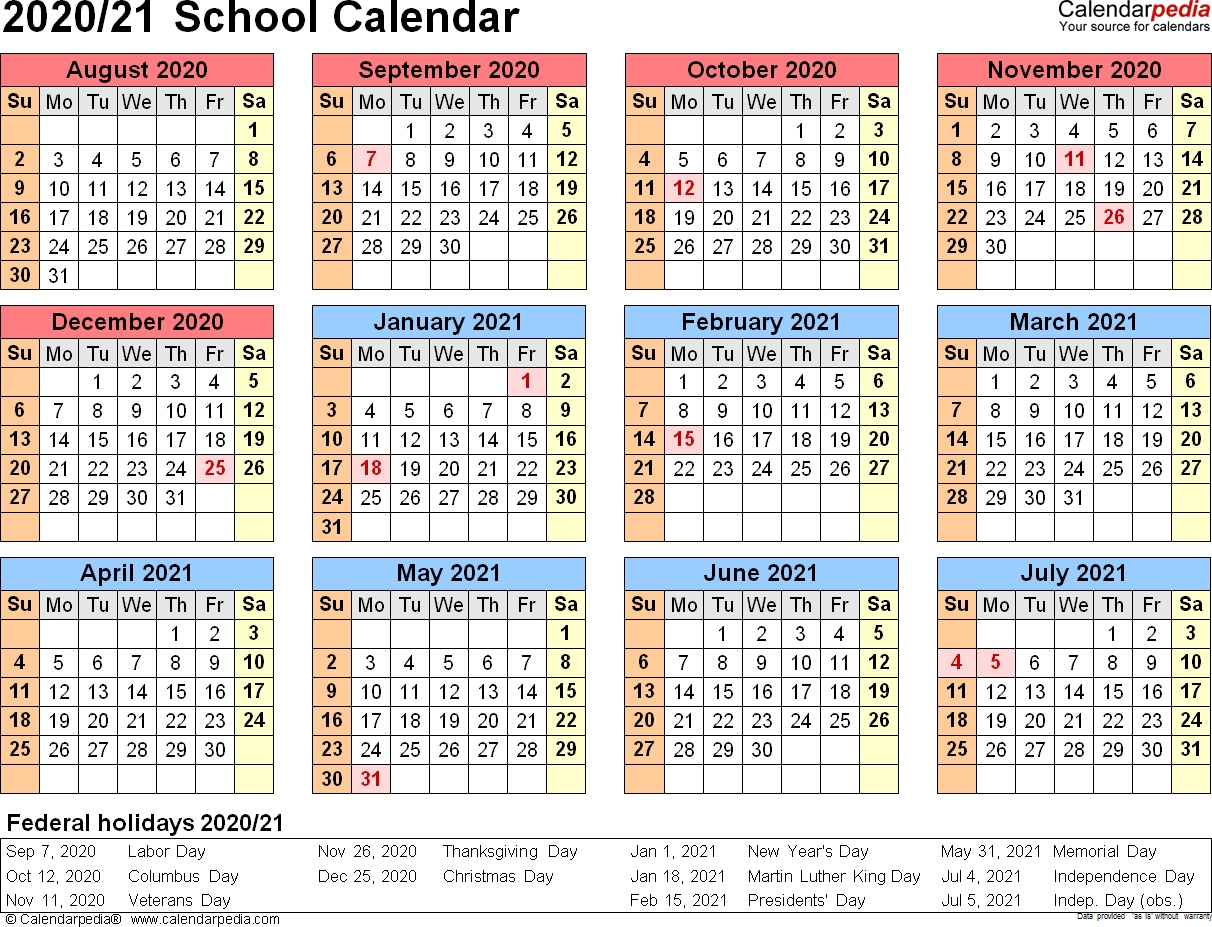 School Calendars 2020/2021 As Free Printable Excel Templates 2020 Calendar South Australia