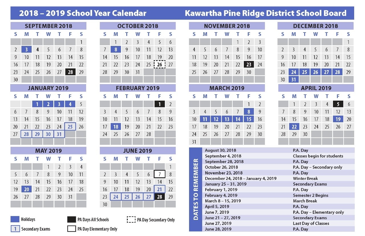 School Calendars Calendar School Year 2019