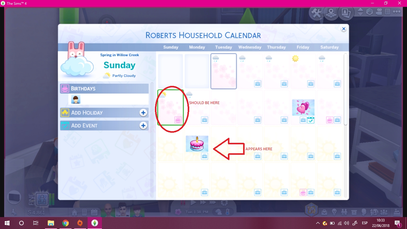 Seasons] Calender Working Weirdly — The Sims Forums Sims 4 Calendar Holidays