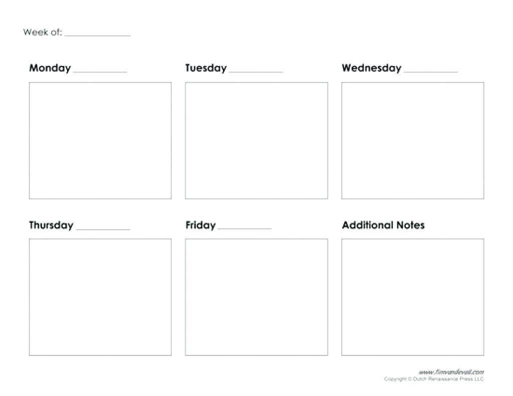 Take Blank 5 Day Calendar Printable ⋆ The Best Printable Calendar 5 Day Calendar Blank