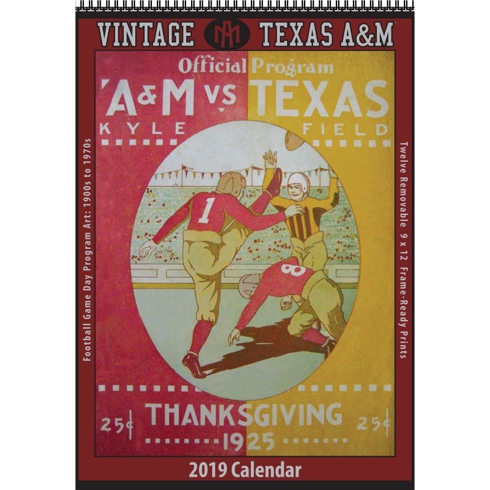 Texas A&amp;m Vintage Football Wall Calendar-Calendars-Books &amp; Gifts Texas A&amp;m Calendar Holidays