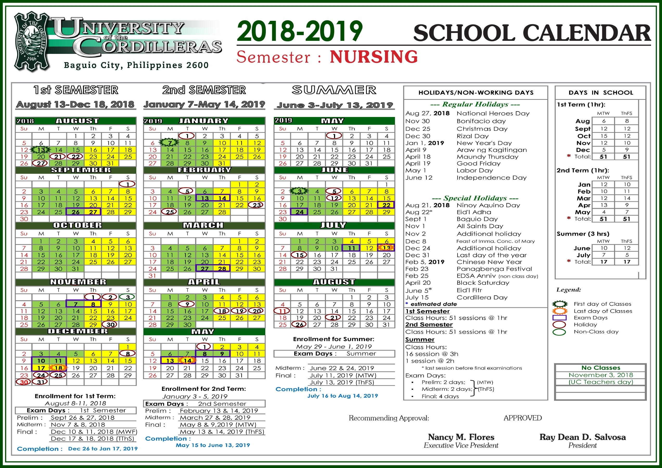 Uc School Calendar For Sy 2018-2019 - University Of The Cordilleras Remarkable U Of C School Calendar