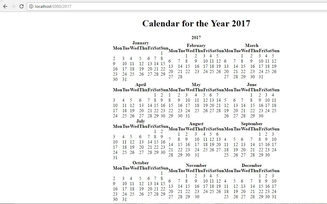 Url Shortener With Python And Flask - Chapter 3 - Let&#039;s Play With Flask Printing A Calendar In Python