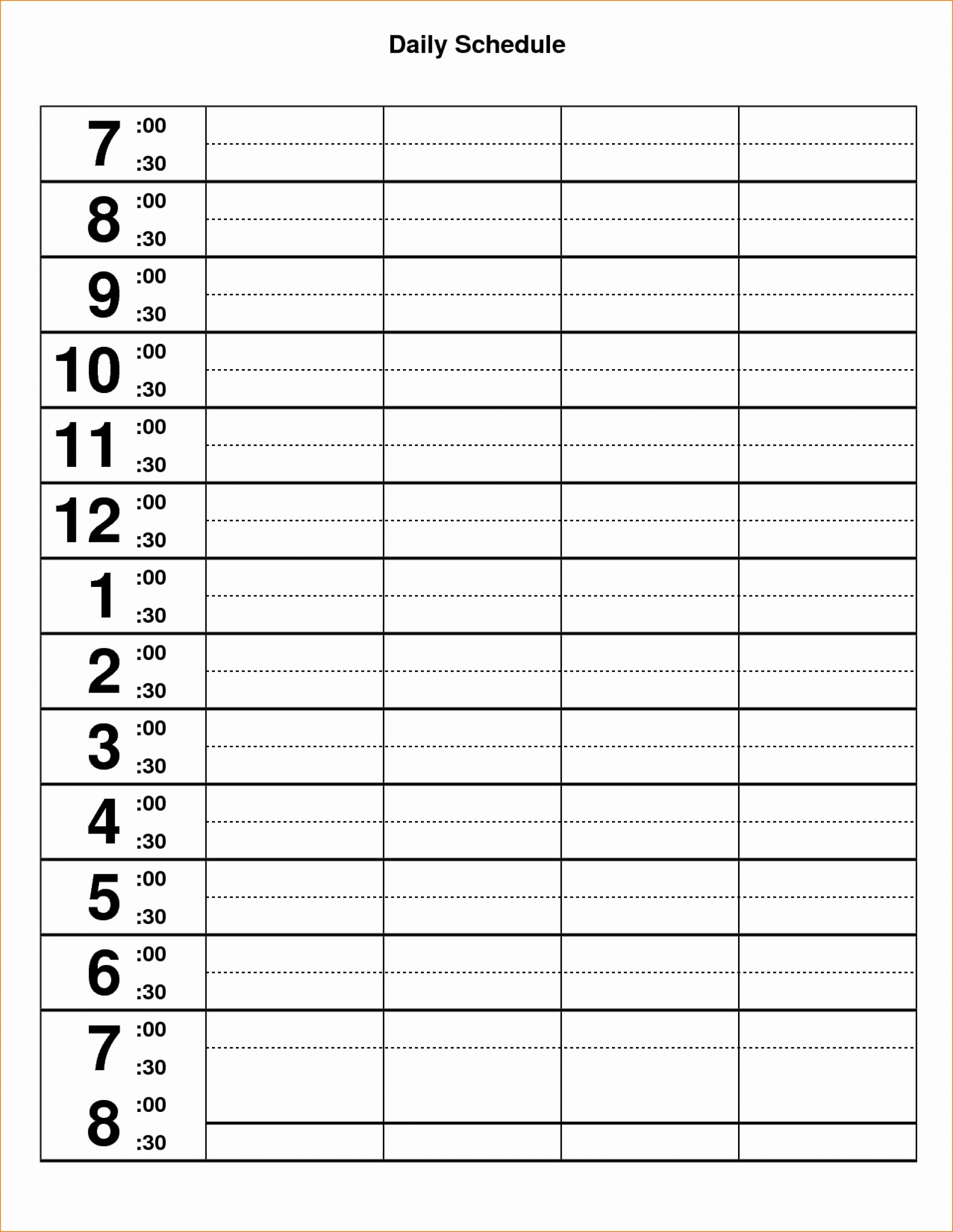 016 Employee Schedule Hourly Increment Template For Excel Incredible 30 Minute Increment Schedule Template Excel