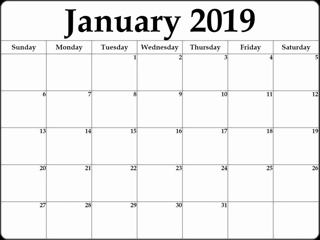 048 Template Ideas Free Blank Calendar Printable Templates Blank January 2020 Calendar Printable Free