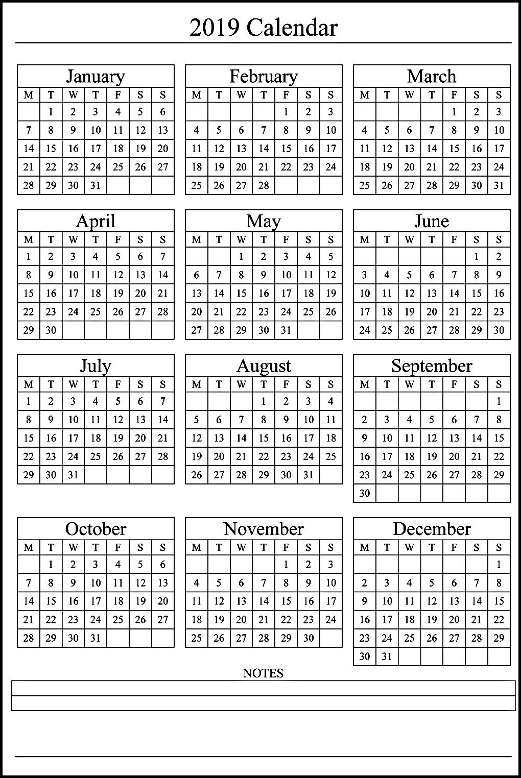 12 Month Calendar On One Page #2019Calendar Remarkable 4 Months On One Page Calendar