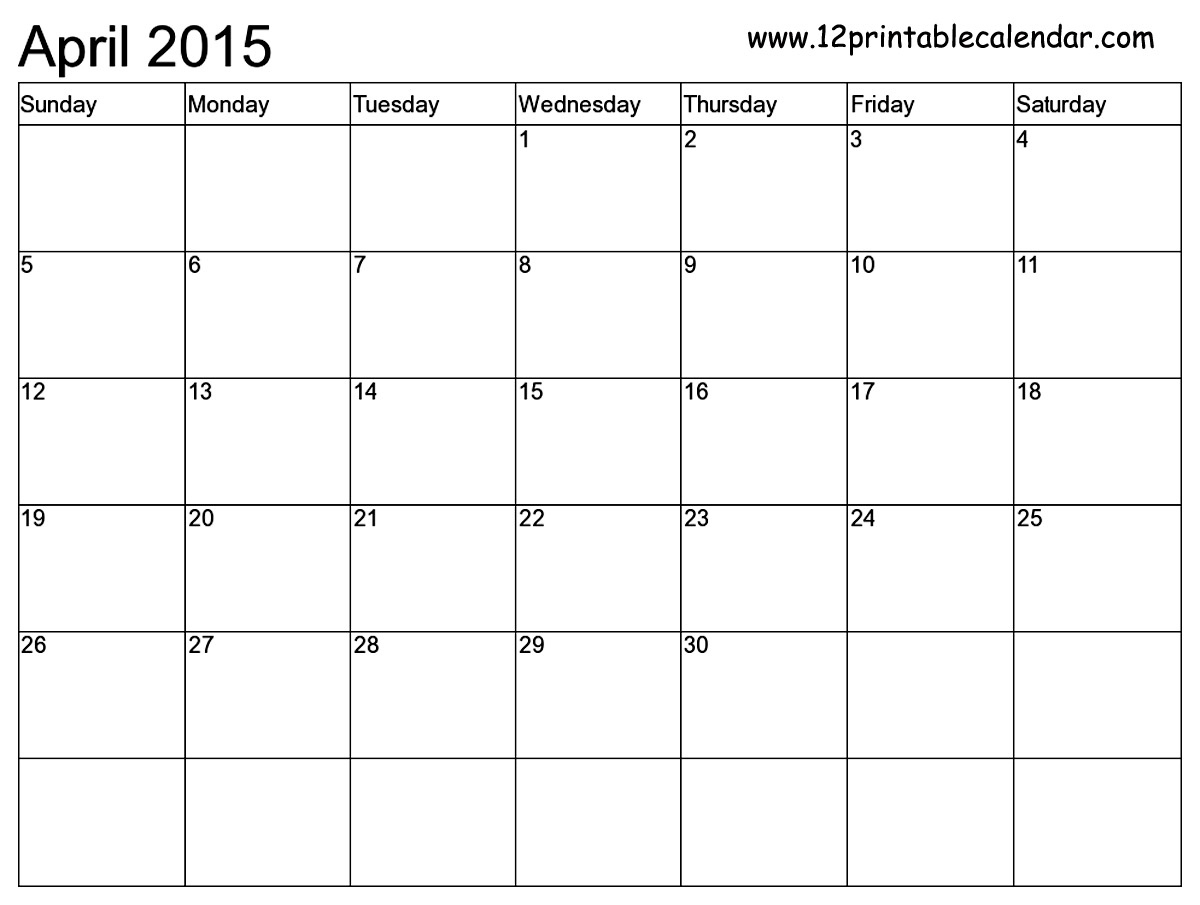 13 Printable 2015 Monthly Calendar Template Images - Free Monthly Calendar Template You Can Type In