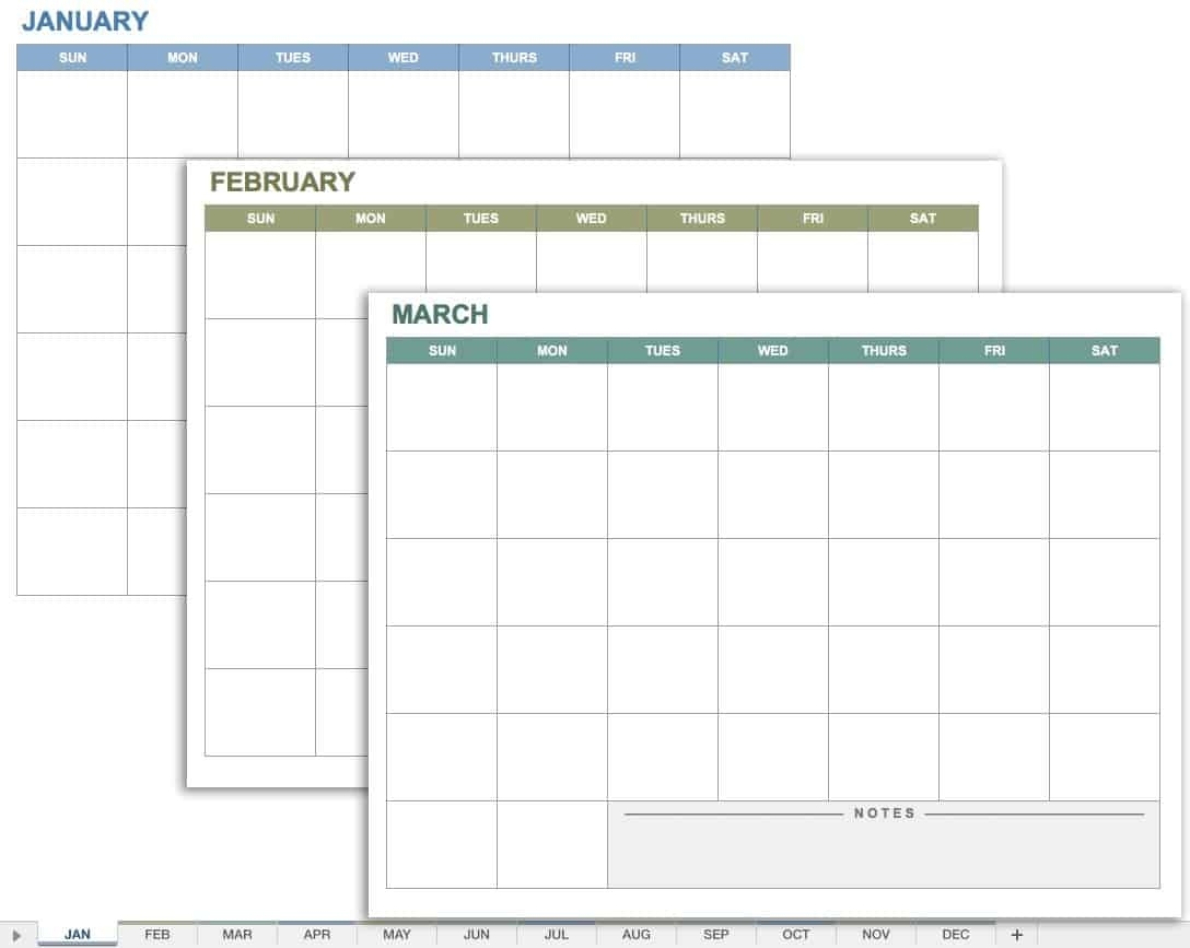 15 Free Monthly Calendar Templates | Smartsheet Blank Calendar With No Dates