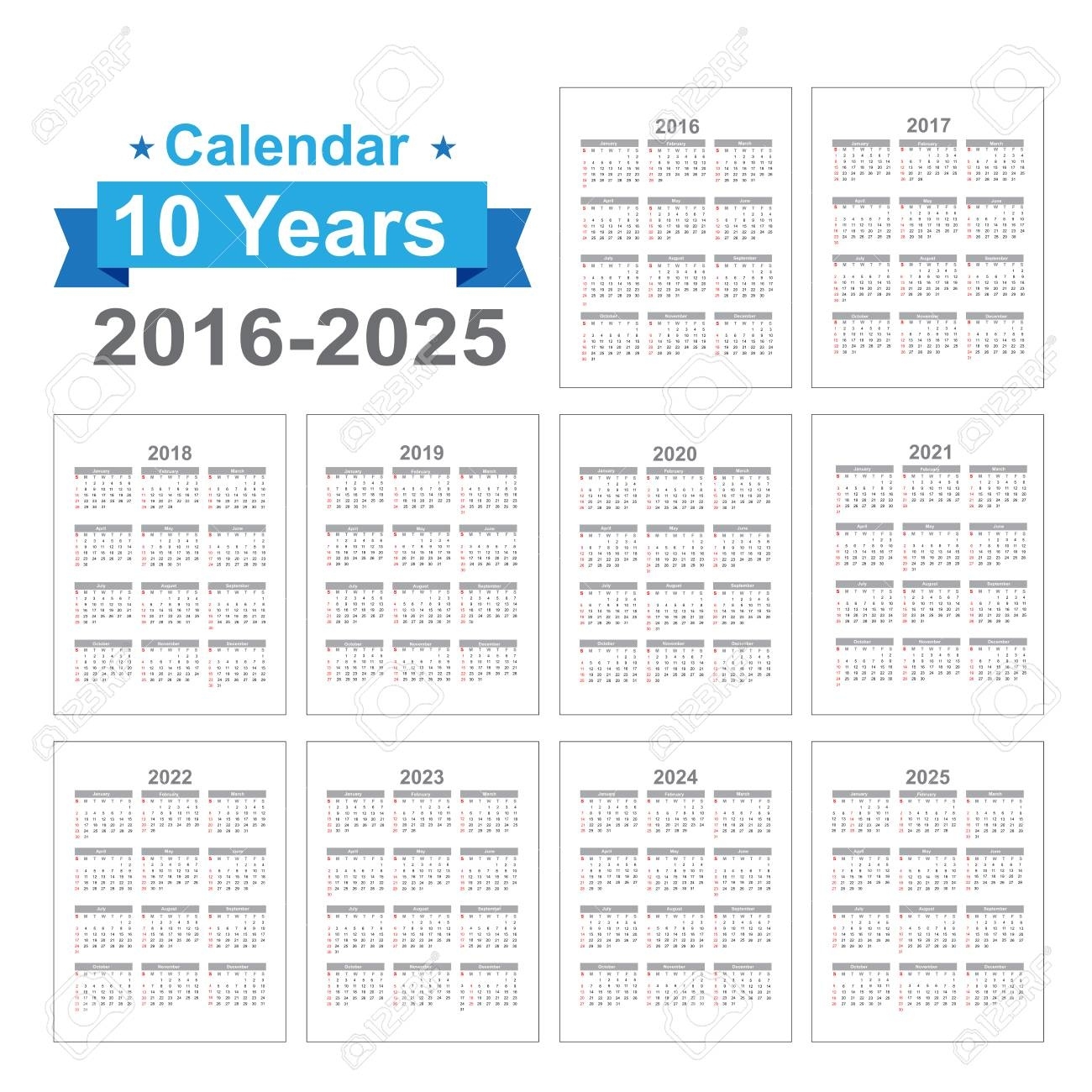 2016 2017 2018 2019 2020 2021 2022 2023 2024 2025 Calendar Black.. Calendar 2020 To 2025