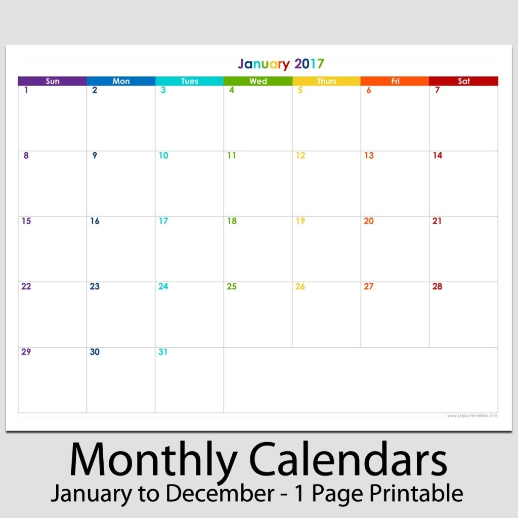 2017 - 12 Month Landscape Calendar - 8 1/2&quot; X 11&quot; | Legacy Dashing 12 Month Printable 8.5X 11 Form