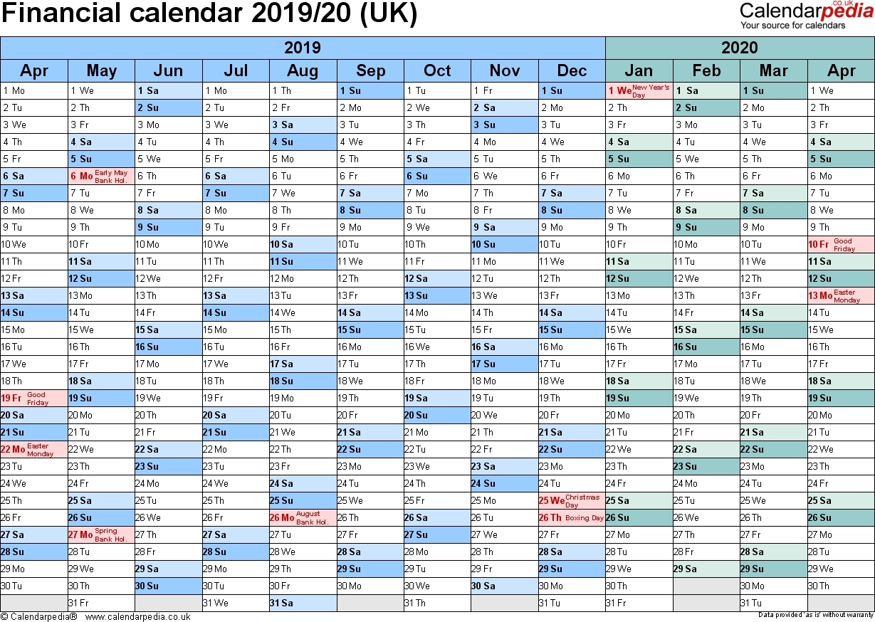 2019-2020 Calendar Financial Week Numbers - Calendar 2020 Calendar With Week Numbers Uk