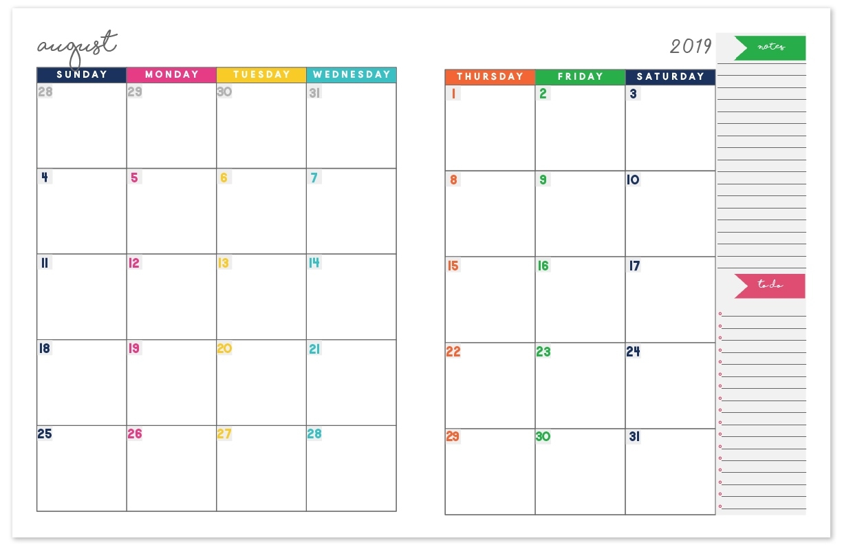 2019-2020 Monthly Calendar Planner | Free Printable Calendar Free Monthly Calendar 2018 2020 Printable