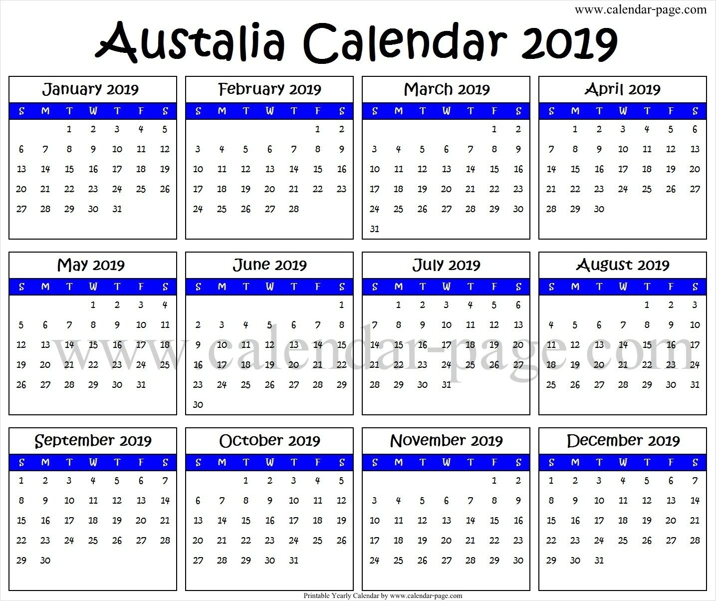 2019 Calendar South Australia | 2019 Calendar, Calendar 2020 Calendar South Australia Template