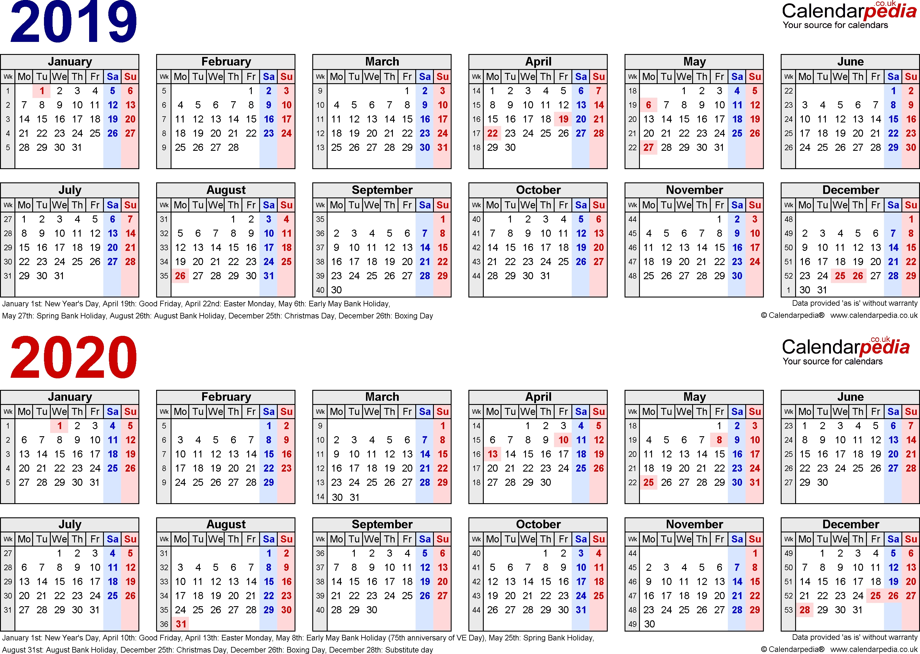 2020 18 Printable Calendar - Colona.rsd7 2020 Calendar With Week Numbers Uk