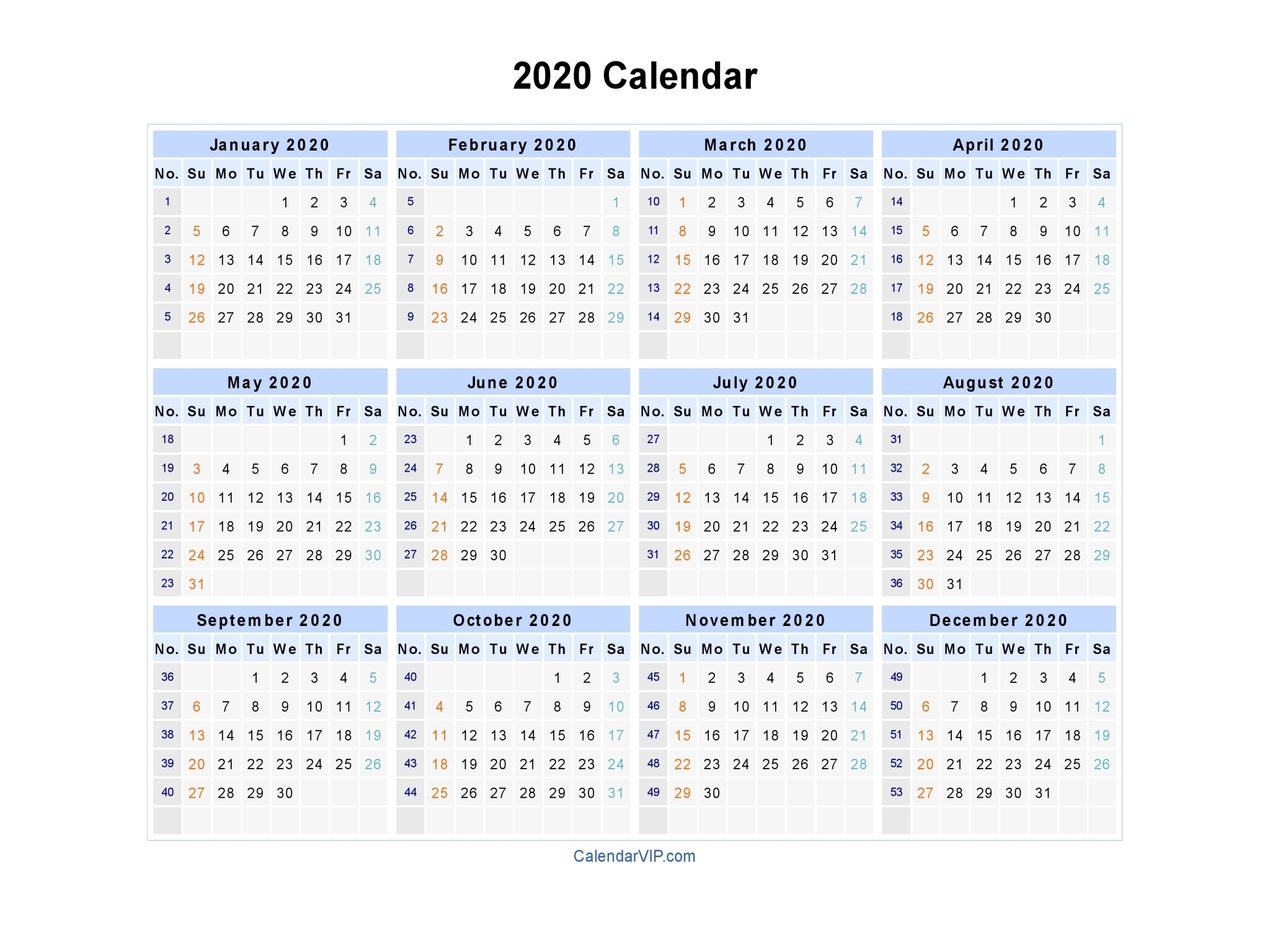 2020 Calendar - Blank Printable Calendar Template In Pdf Remarkable Printable Calendar 2020 Iwth Lunar Dates