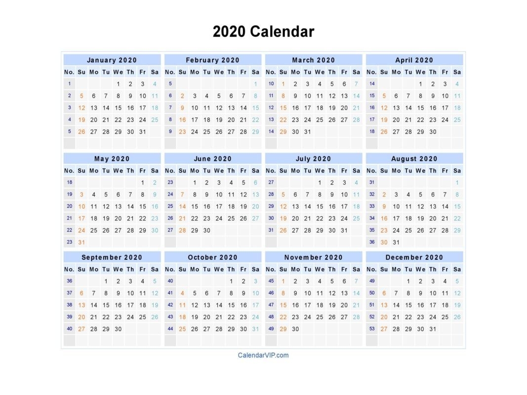 2020 Calendar Printable 2020 Calendar Printable With Holidays Malaysia