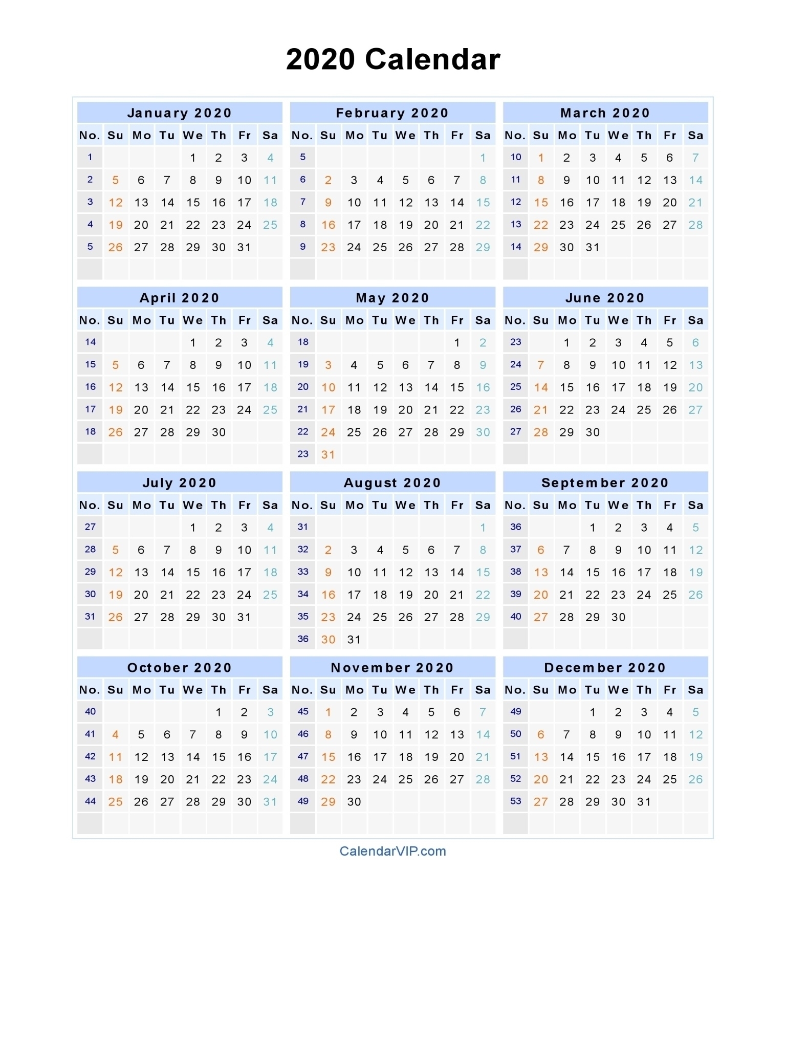 2020 Calendar Printable South Africa | Monthly Printable Perky 2020 Calendar South Africa Pdf
