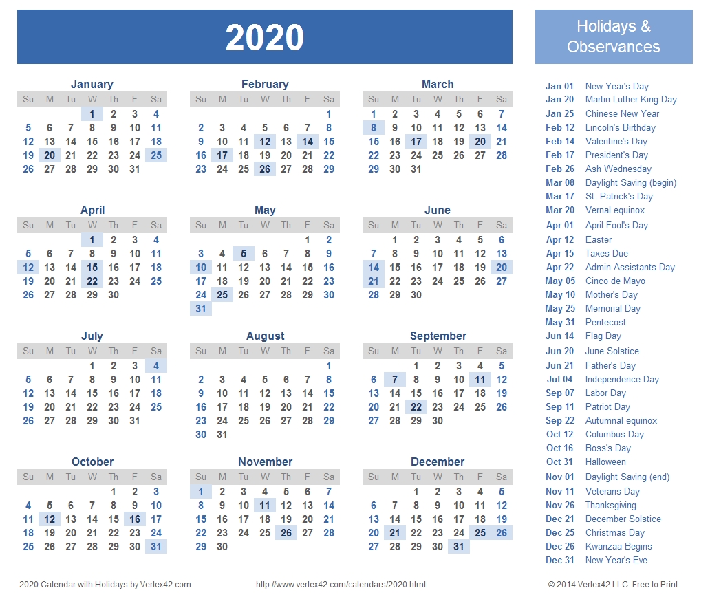 2020 Calendar Prints For Planning! | Printable Calendar Perky Printable 2020 Calendar With School Terms And Public Holidays
