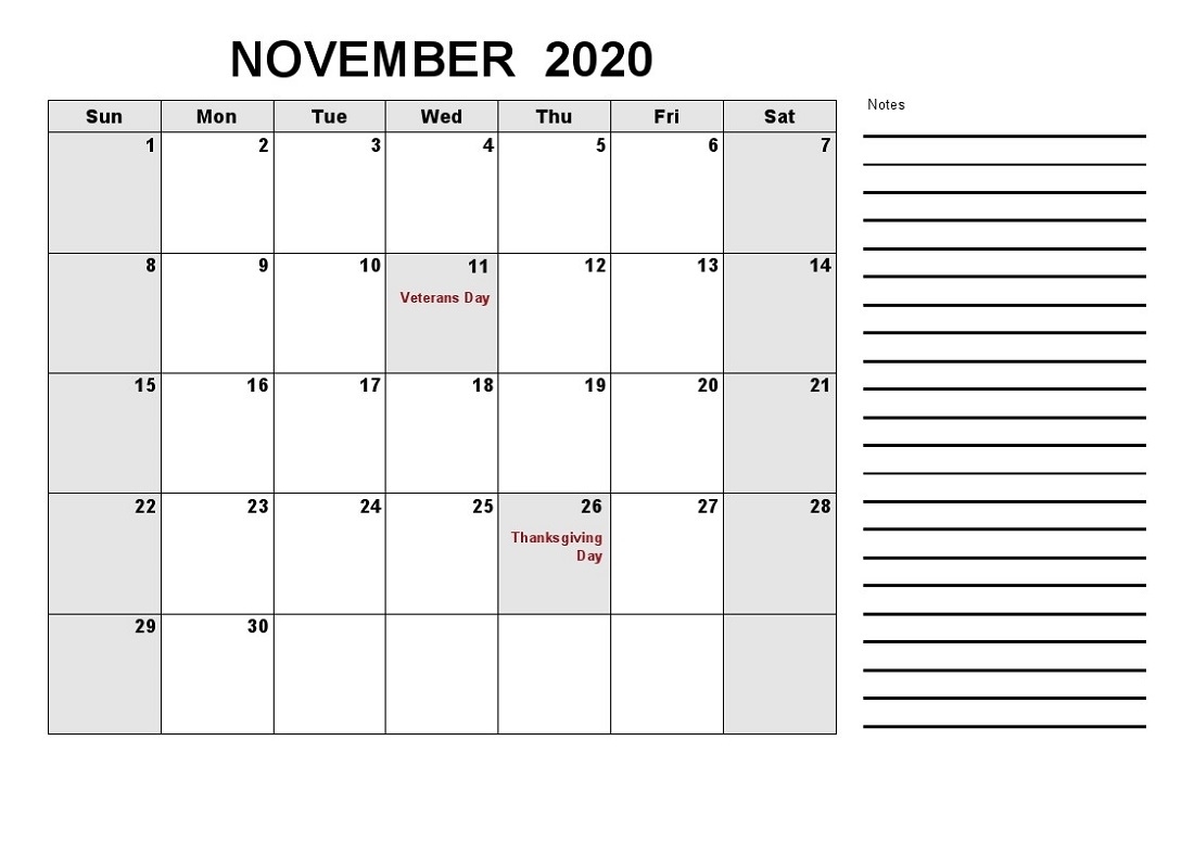 2020 Calendar With Holidays Printable All Months | Calendar 2020 Calendar Template Calendarlabs.com