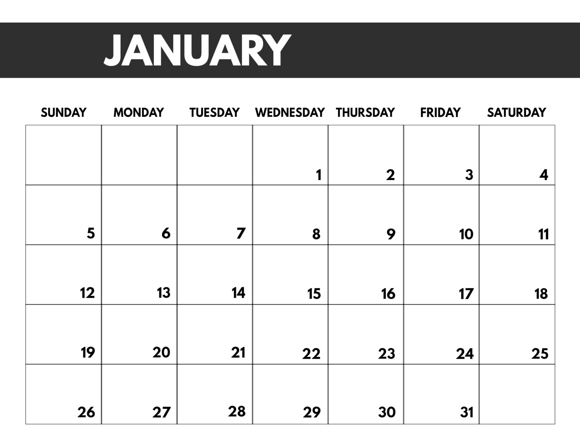 2020 Free Monthly Calendar Template - Paper Trail Design Printable Calander 8.5 X 11