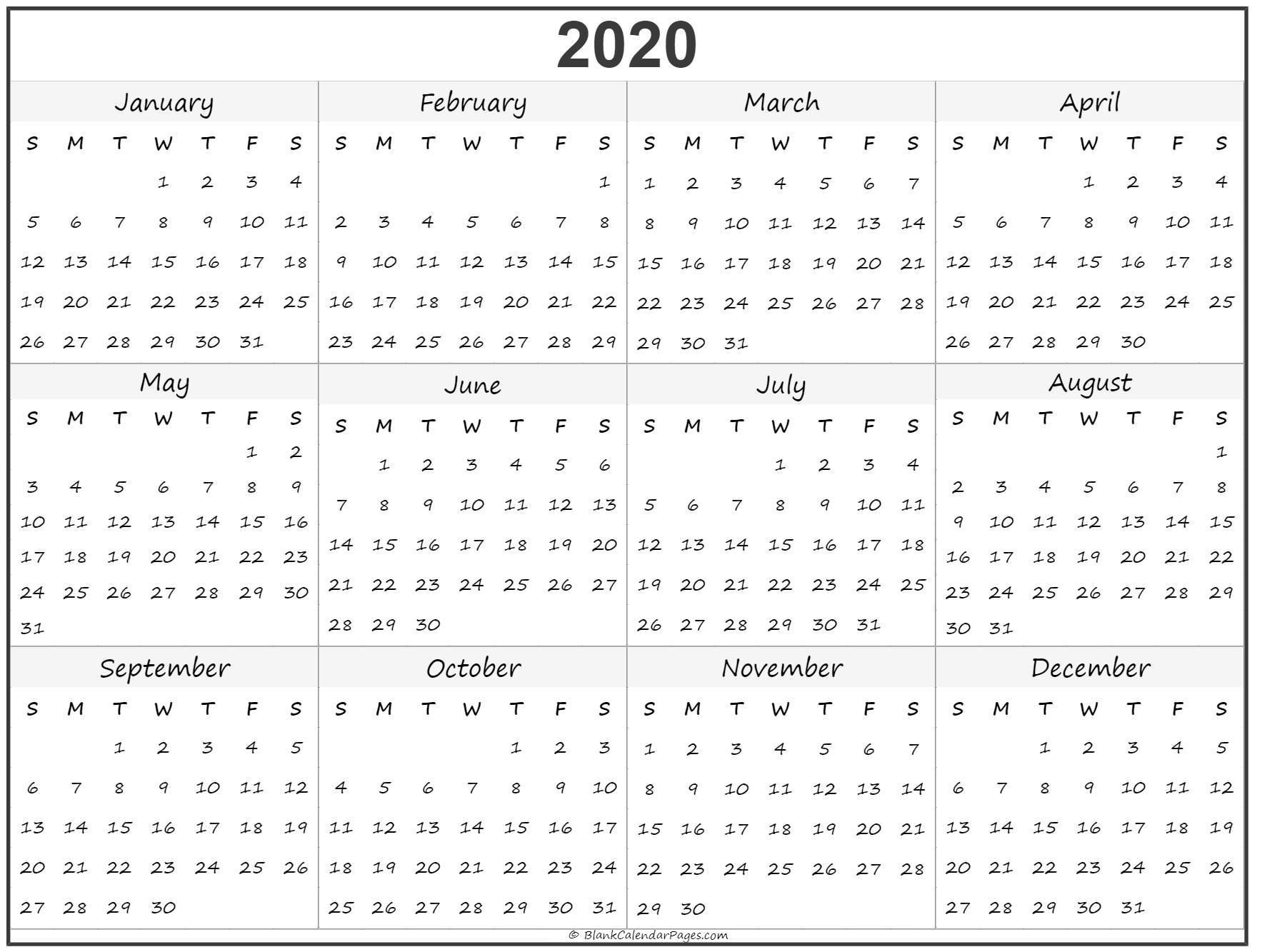 2020 Full Year Calendar - Colona.rsd7 Perky 2020 All Year Calendar